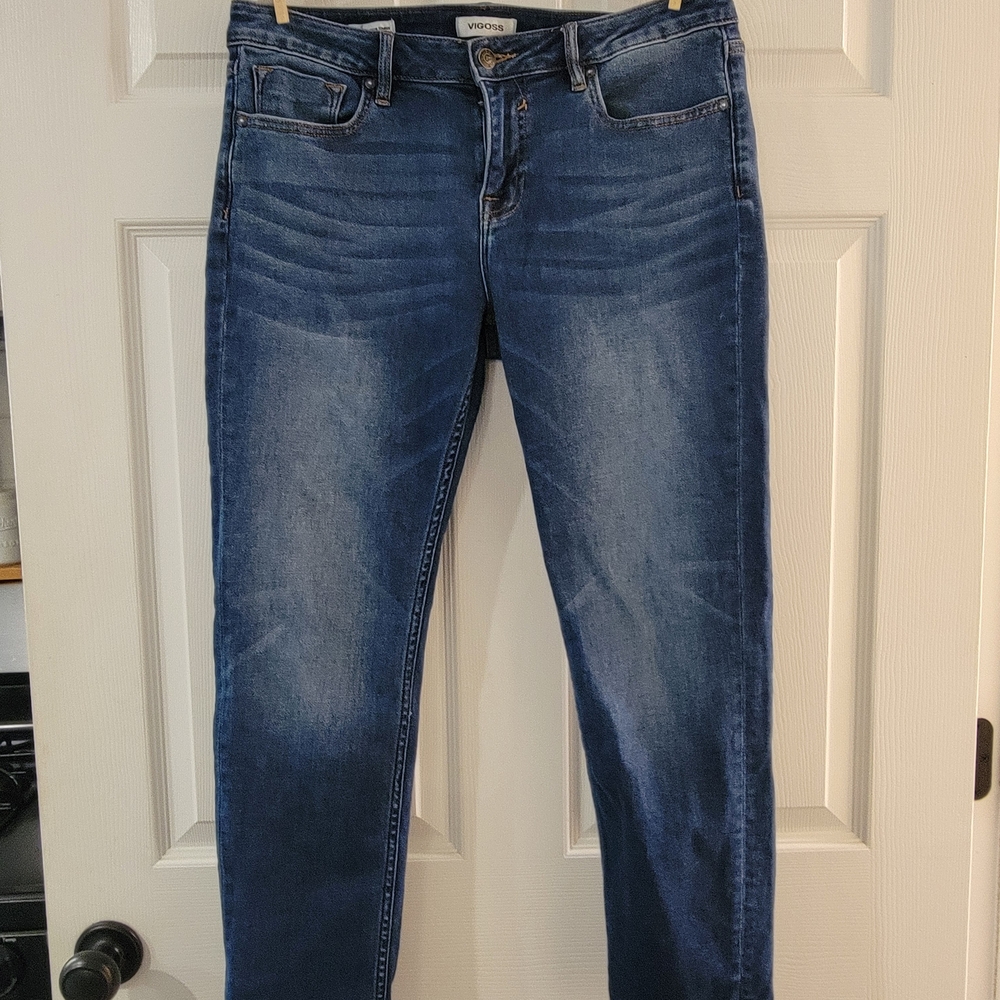 Vigoss Women's Mid-Rise Blue Stretch Jeans